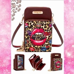 Nicole lee Wild lips print crossbody